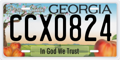 GA license plate CCX0824