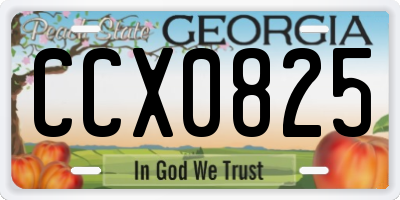 GA license plate CCX0825