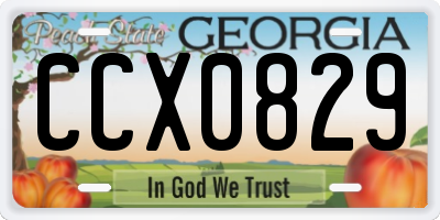 GA license plate CCX0829