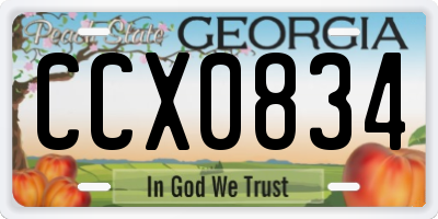 GA license plate CCX0834