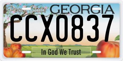 GA license plate CCX0837