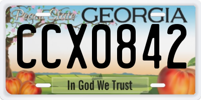 GA license plate CCX0842