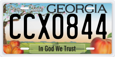 GA license plate CCX0844