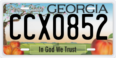 GA license plate CCX0852