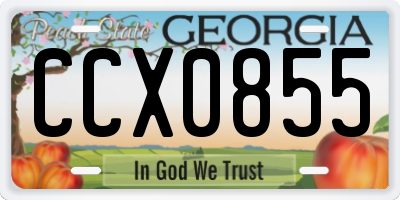 GA license plate CCX0855