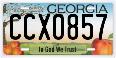 GA license plate CCX0857
