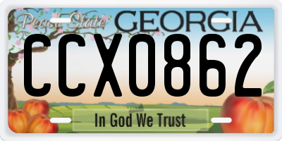 GA license plate CCX0862