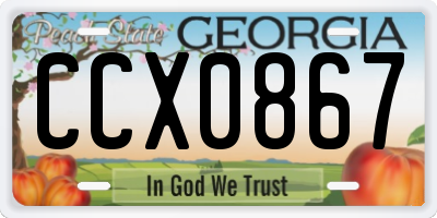 GA license plate CCX0867