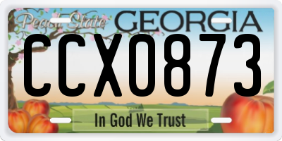 GA license plate CCX0873