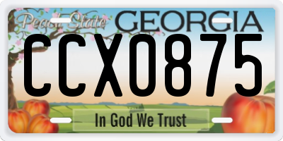 GA license plate CCX0875