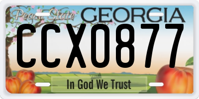 GA license plate CCX0877