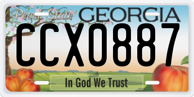 GA license plate CCX0887