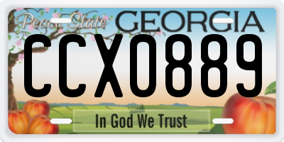 GA license plate CCX0889