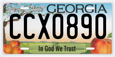 GA license plate CCX0890