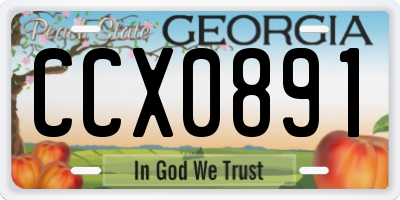 GA license plate CCX0891