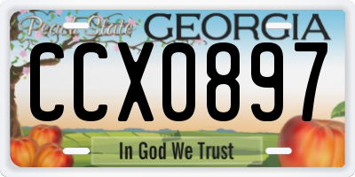 GA license plate CCX0897