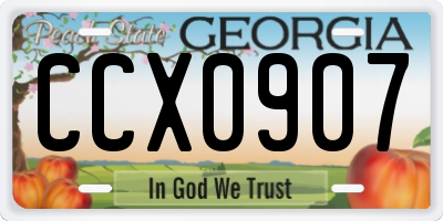 GA license plate CCX0907