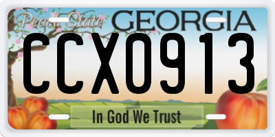 GA license plate CCX0913
