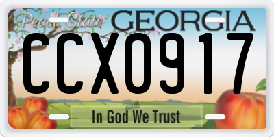 GA license plate CCX0917
