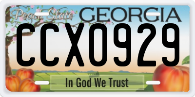 GA license plate CCX0929