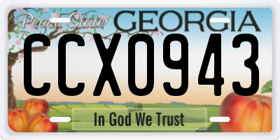 GA license plate CCX0943