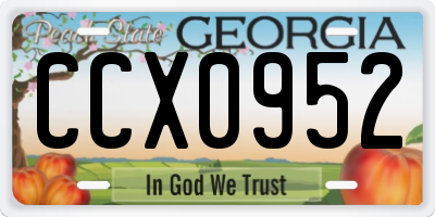 GA license plate CCX0952