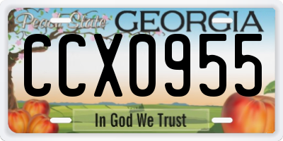 GA license plate CCX0955
