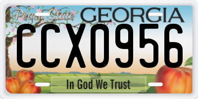 GA license plate CCX0956