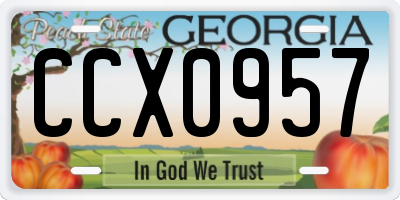 GA license plate CCX0957