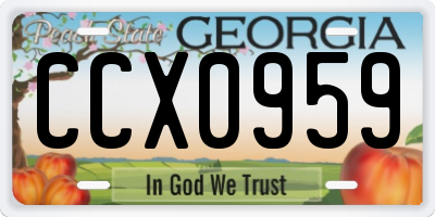 GA license plate CCX0959