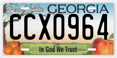 GA license plate CCX0964