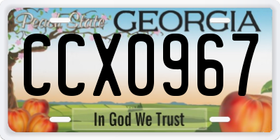 GA license plate CCX0967