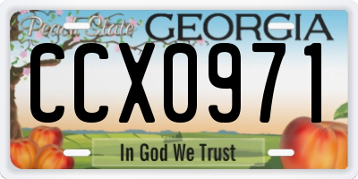 GA license plate CCX0971