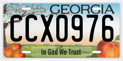 GA license plate CCX0976