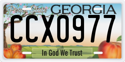 GA license plate CCX0977