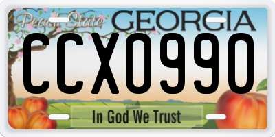 GA license plate CCX0990