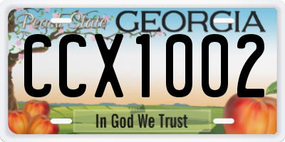 GA license plate CCX1002