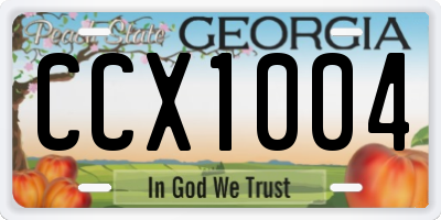GA license plate CCX1004