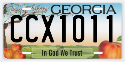 GA license plate CCX1011