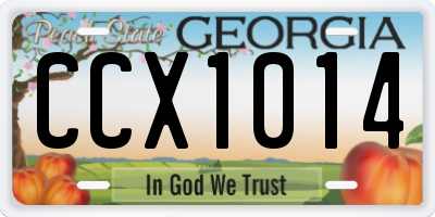 GA license plate CCX1014