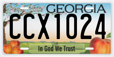 GA license plate CCX1024