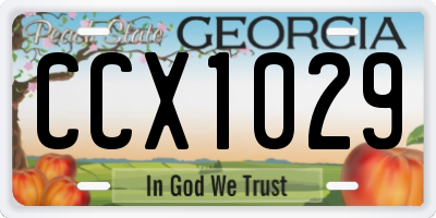 GA license plate CCX1029