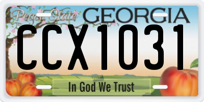 GA license plate CCX1031