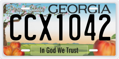 GA license plate CCX1042