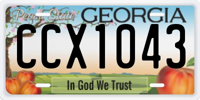GA license plate CCX1043