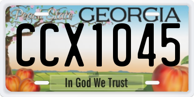 GA license plate CCX1045