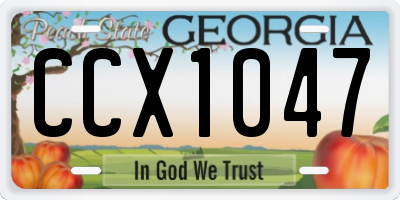 GA license plate CCX1047