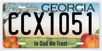 GA license plate CCX1051