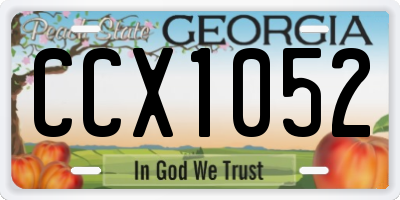 GA license plate CCX1052