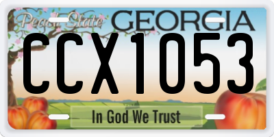 GA license plate CCX1053